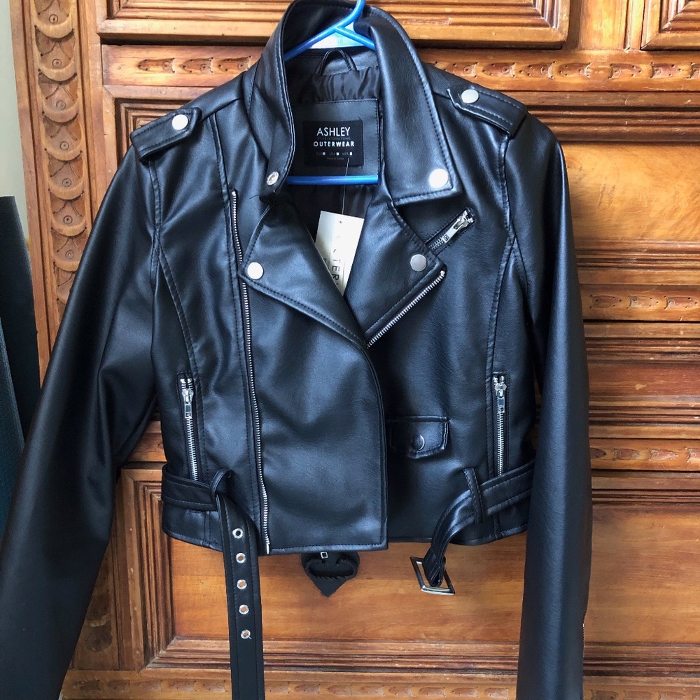 Brand New Black Motorcycle Leather Jacket